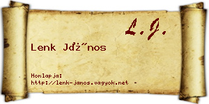 Lenk János névjegykártya
