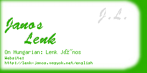 janos lenk business card